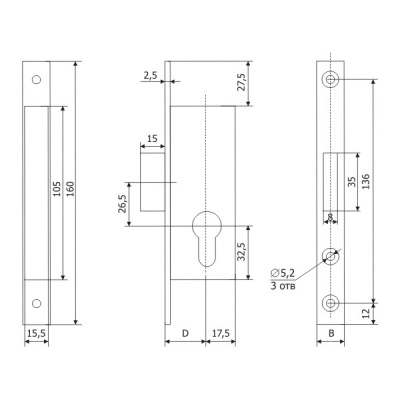 Гардиан PROFI 25.01.16 б/о без ц/м Замок врезной б/руч 