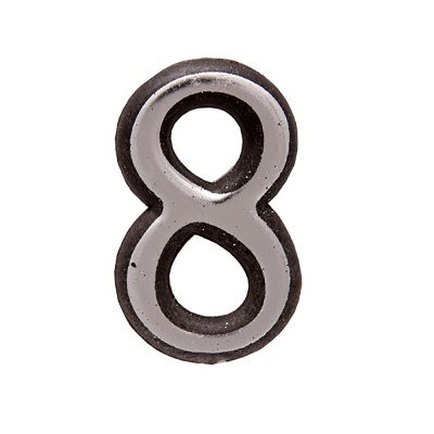 Цифра дверная пластм. АЛЛЮР "8" на клеевой основе (хром)