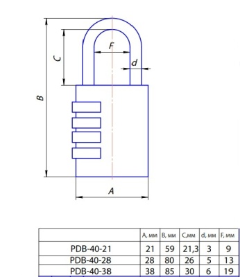Apecs CODE PDB 40-38 Замок навесной кодовый