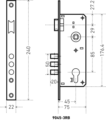 Корпус АЛЛЮР 9045-3RB GP (!45!) (золото)