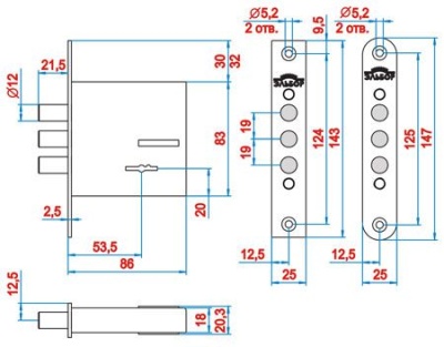 Эльбор 1.04.04.5.1.1 Кремень Замок врезной, 5кл, б/о