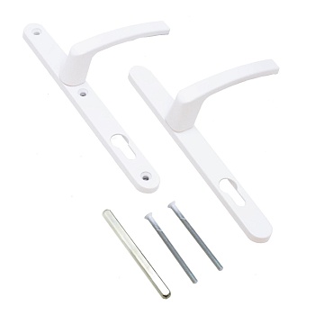 Комплект ручек БУЛАТдля узкопроф. дверей 28/85, м/о 85мм (белый) 