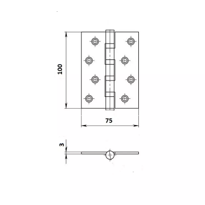 PALLADIUM Петля унив. N 4ВВ 100 AB бронза (3mm)