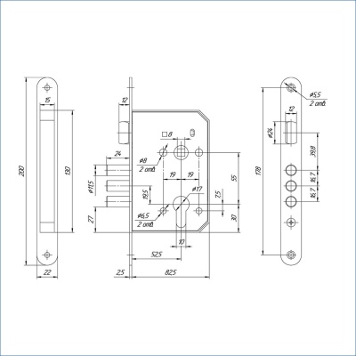 Балашиха ЗВ4 402.0.0 (ЗВ-4-02) б/о без ц/м Замок врезной б/руч