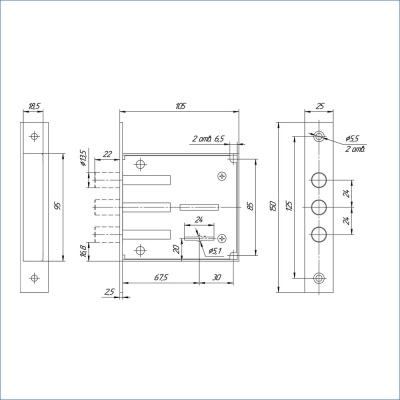 Балашиха ЗВ8 802.0.0 (ЗВ8-02)  5КЛ!! 3ригеля б/о Замок врезной б/руч
