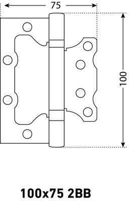 Петля  накладная без врезки 100х75 2ВВ АС (медь)