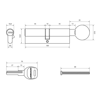 АЛЛЮР F.G 100 CP (50*50G) перфокл/верт Цилиндровый механизм(хром )