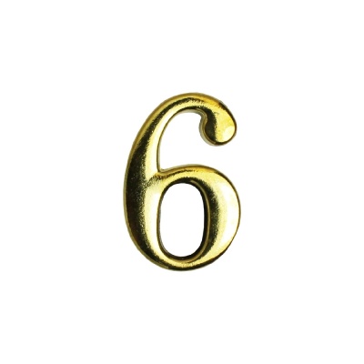 Цифра дверная АЛЛЮР "6" на клеевой основе (золото)