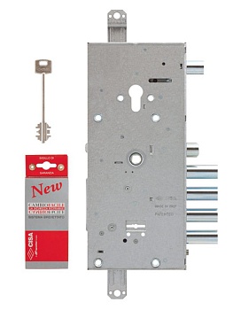 Замок врезной двухсистемный NEW CAMBIO FACILE 57.985.48 A.RT.(тех.уп) с блок от ц/м