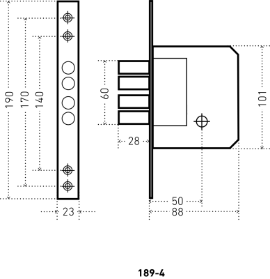 АЛЛЮР 189-4 крест. кл. Замок врезной 