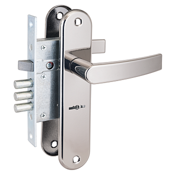 Рязань ЗВ 9-6/13 Замок врезной с ручками (черный жемчуг)