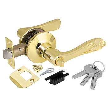 Ручка защелка 6033 SB-Е (ключ/фиксатор) мат. золото