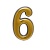 Цифра дверная пластм. АЛЛЮР "6" на клеевой основе (золото)