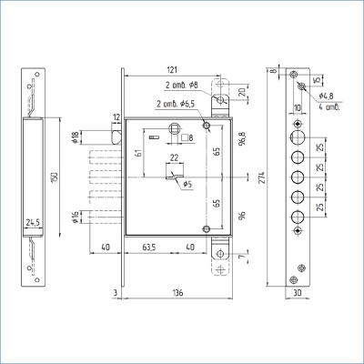 Балашиха ЗВ9 143.1.0 Х (ЗВСП-2ТЗЩ) универсальный б/руч б/о Замок врезной тяж