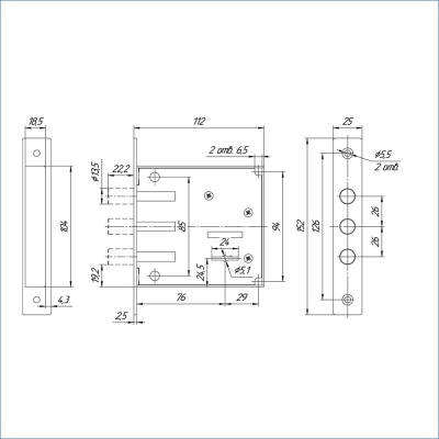 Балашиха ЗВ8 842.0.0 5КЛ!! 3 ригеля Замок врезной (аналог 1.04.02!!)