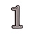 Цифра дверная пластм. АЛЛЮР "1" на клеевой основе (хром)