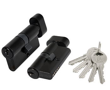 Цилиндровый механизм с вертушкой 100 ZM 70 mm (30+10+30) BL черный 5 кл.