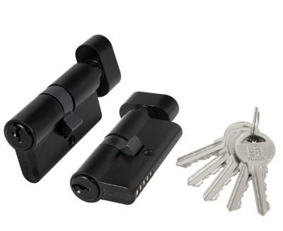 Цилиндровый механизм с вертушкой 100 ZM 70 mm (30+10+30) BL черный 5 кл.