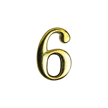 Цифра дверная АЛЛЮР "6" на клеевой основе (золото)
