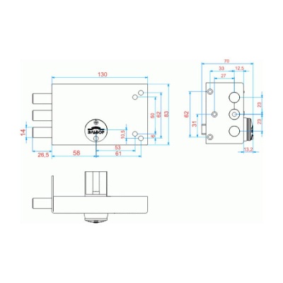 Эльбор 1.02.51.МА Лазурит Замок накладной, б/о