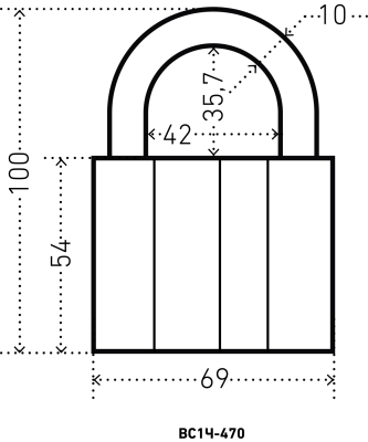 АЛЛЮР ВС1Ч-470 d10мм  кл. Замок навесной