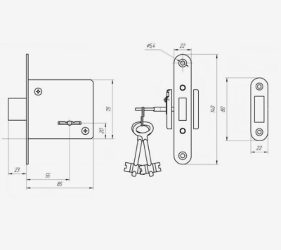 Димитровград ЗВ 8-4 3 кл. Замок врезной