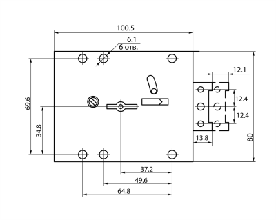 Рязань ЗС-8.1/12 (73142) б/о 2 кл. Замок накладной сейфовый