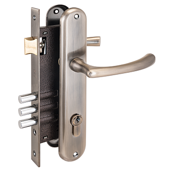 АЛЛЮР 0221 AB Замок врезной с ручками (бронза)