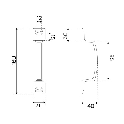 Стандарт РС 100-1 Ручка-скоба (старая бронза) 