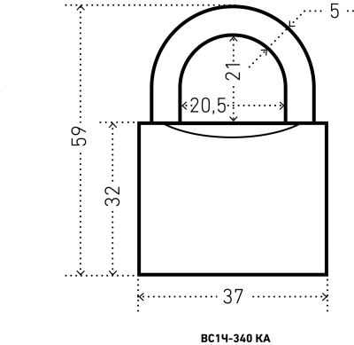 АЛЛЮР ВС1Ч-340 KA с одной секретностью d5мм полимер Замок навесной