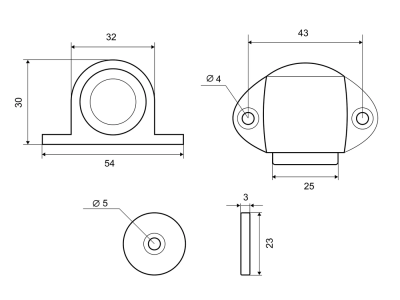 PALLADIUM 02-М РВ Стопор напольный магнитный (латунь)