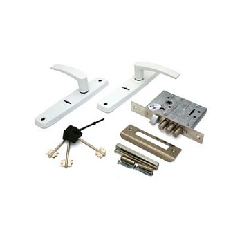 Рязань ЗВ 9-8/13 Замок врезной с ручками (белый) 