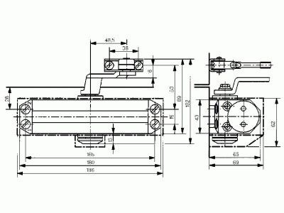 DORMA Доводчик дверной TS 77/4 до 90 кг. (белый)