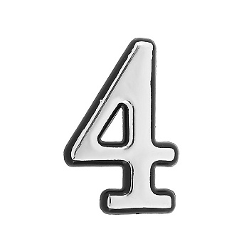 Цифра дверная пластм. АЛЛЮР "4" на клеевой основе (хром)