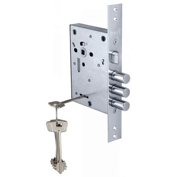 KALE замок врезной сувальдный 442/L (никель)