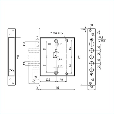 Балашиха ЗВ9 144.0.0 Х (ЗВСП-ЗЩЗД) универсальный б/руч б/о задвиж Замок врезной тяж