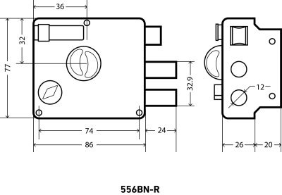 АЛЛЮР 556 BN-R Замок накладной (раздельный ЦМ)