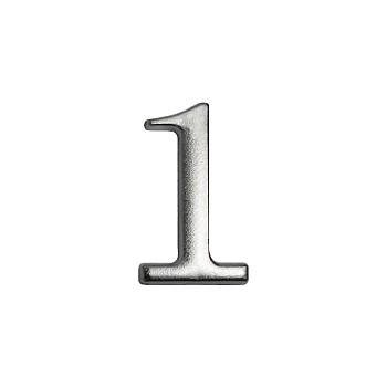 Цифра дверная АЛЛЮР "1" на клеевой основе (хром)