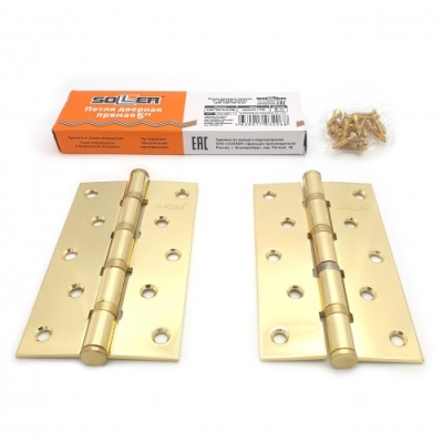 Петля Soller 5" сталь золото прям. (120*70*2,5)