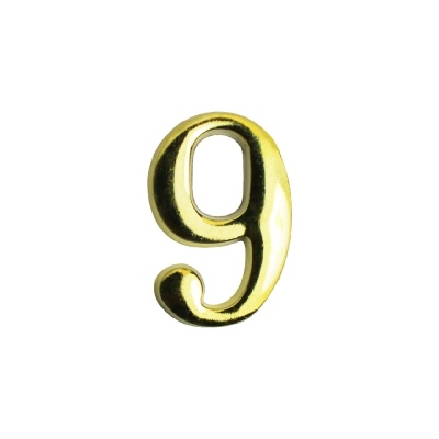 Цифра дверная АЛЛЮР "9" на клеевой основе (золото)