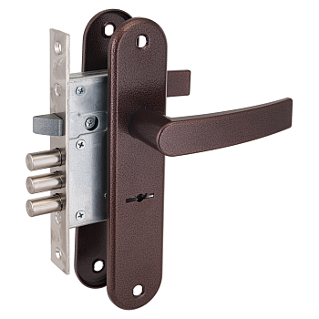 Рязань ЗВ 9-8/15 Замок врезной с ручками (дл. накл. медь) 