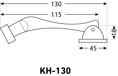 Фиксатор дверной Аллюр КН-130 BR бронза "козья ножка" Блистер