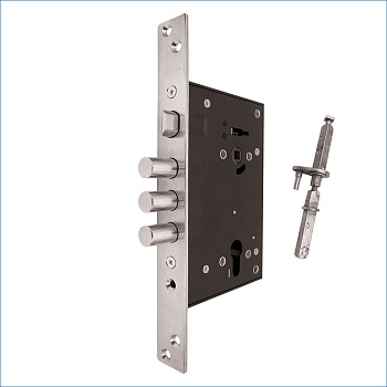 Балашиха ЗВ7 718.0.0 м/о 85 мм, б/о, без ц/м, 3 ригелей d15,4 мм Замок врезной тяж