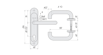 КРИТ Р-85-5859У-Хш хром шлиф. Комплект ручек 