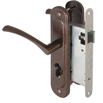 Корпус врезного замка с ручками KIT A7-5555/3 W/B MOS