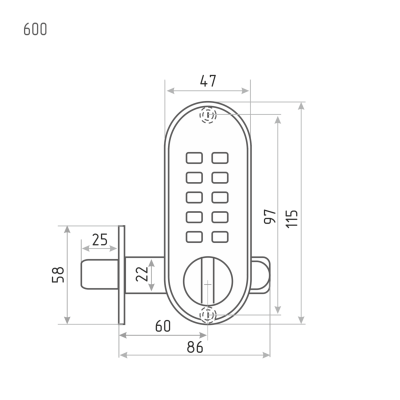 Нора-М Кодовый замок 600 (хром)