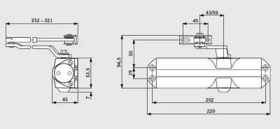 DORMA Доводчик дверной TS 68 с рычагом до 120 кг. (коричневый)