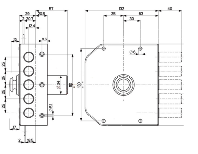 MOTTURA 30.601 S левый Замок накладной