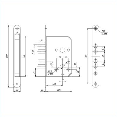 Балашиха ЗВ1 102.0.0 с накл никель 4 ригеля Корпус замка