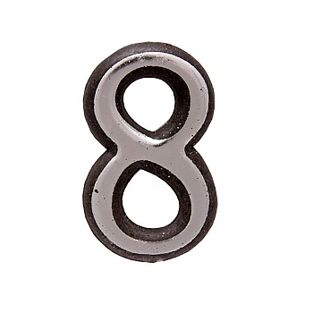 Цифра дверная пластм. АЛЛЮР "8" на клеевой основе (хром)